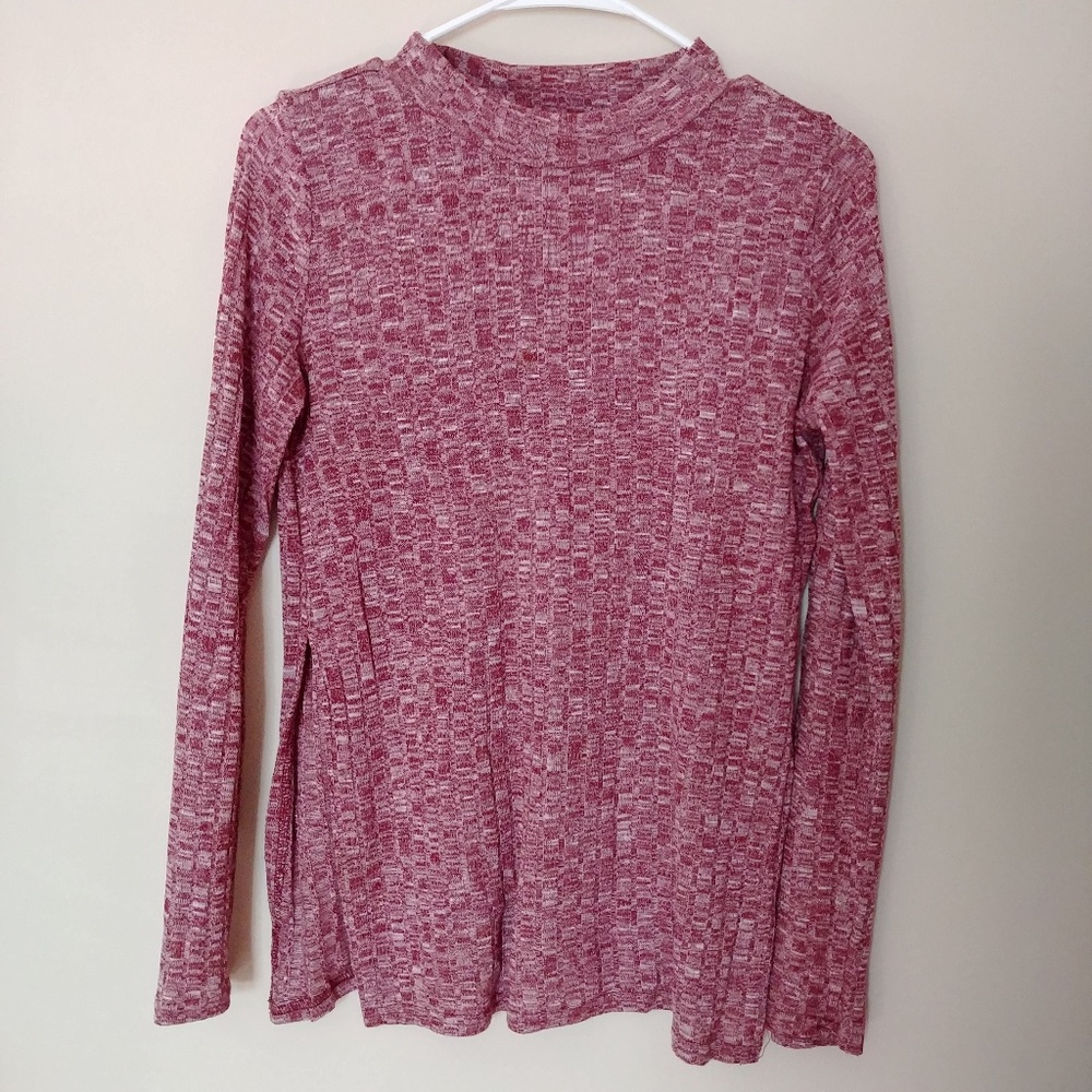 Marled Reunited Clothing Maroon Long Sleeve Shirt